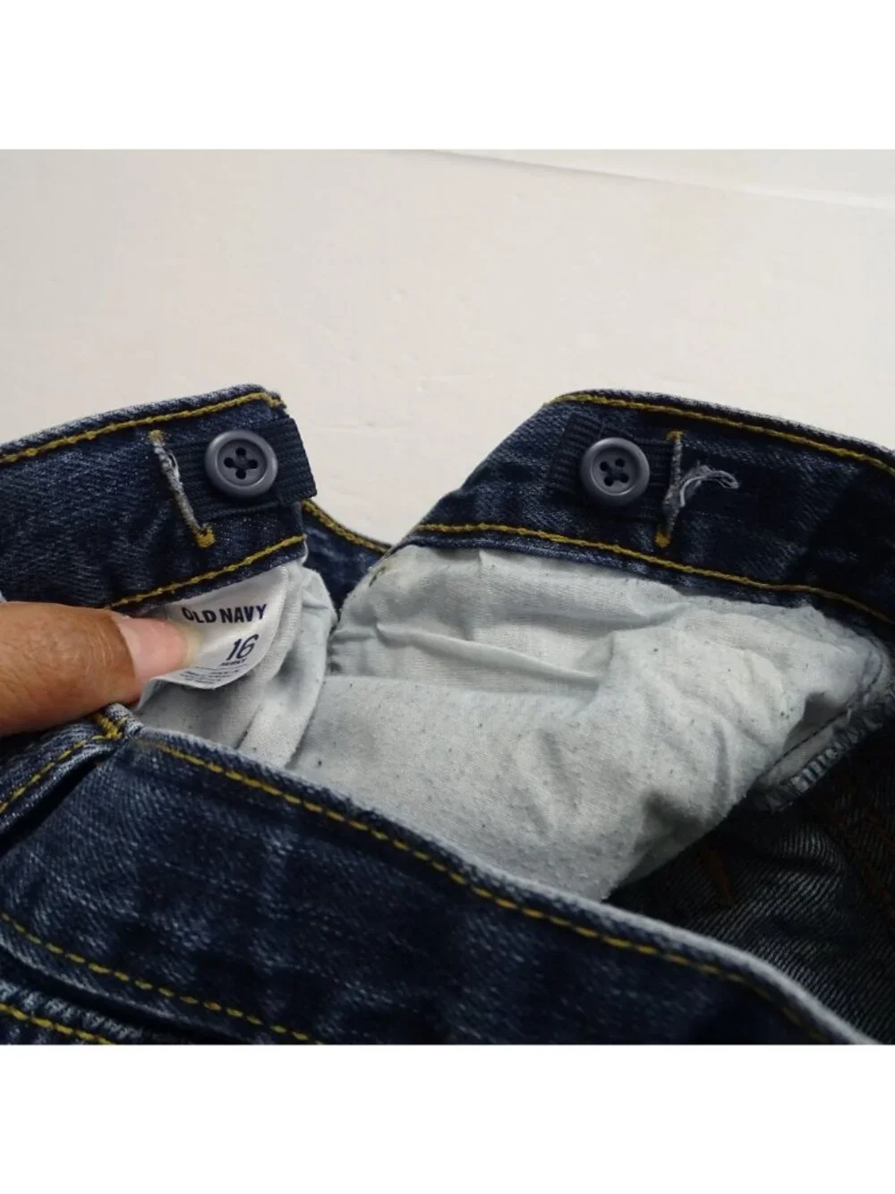 Old Navy Blue Denim Straight Leg Jeans Boys Size 16 Husky Cotton Casual School